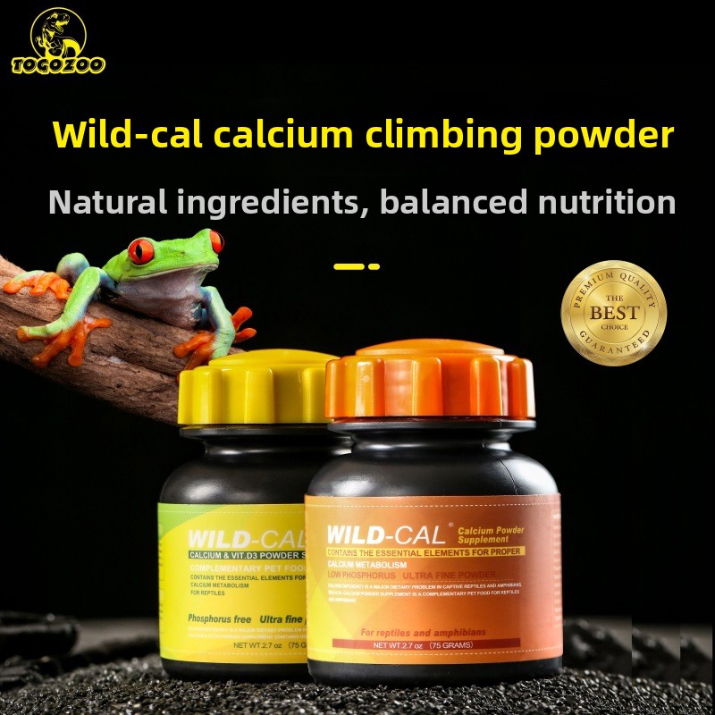 Calcium Powder Reptile - TOGOZOO WILDCAL สัตว์เลื้อยคลานแคลเซียมผง D3-Essential อาหารเสริมสําหรับ Chameleons,เต่า,เสือดาวตุ๊กแก