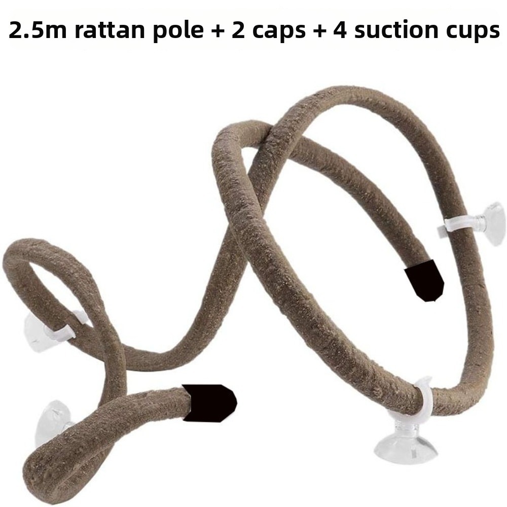 Vine Climbing Plastic - ชุดเถาวัลย์หวายจำลองแบบใหม่ พร้อมถ้วยดูดติดตั้งง่าย ตกแต่งตู้เลี้ยงสัตว์เลื้อยคลาน ชิ้นส่วนสำหรับปีนป่าย ต้นไม้ปลอม อุปกรณ์สำหรับสัตว์เลี้ยง