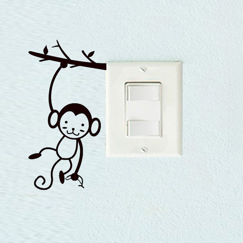 สีดำน่ารักลิงแขวนต้นไม้สาขาสวิ - Pvc Panel Background บทวิจารณ์และราคา