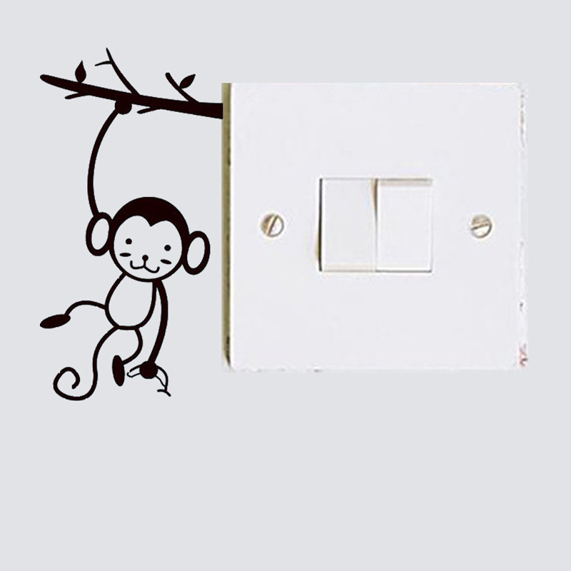 สีดำน่ารักลิงแขวนต้นไม้สาขาสวิ - Pvc Panel Background บทวิจารณ์และราคา